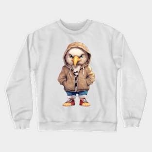 Bald Eagle Wearing Hoodie Crewneck Sweatshirt